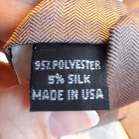 Christian Dior Neck Tie Brown Polyester Silk Made in USA Embroidered - Picture 3 of 6